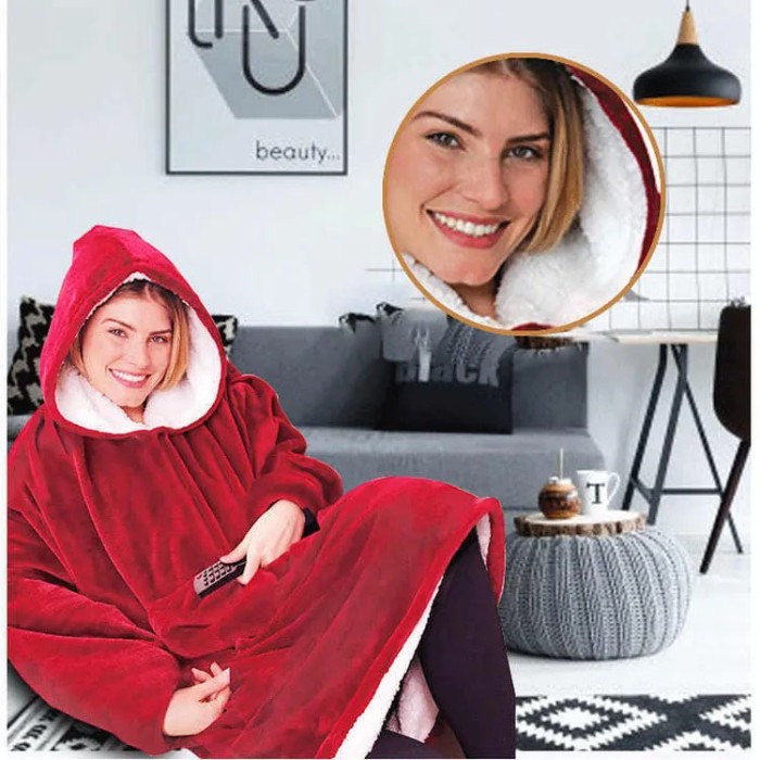 Світшот плед для дорослих і дітей, Ковдра з рукавами snuggie Теплий плед з рукавами флісу JM-74