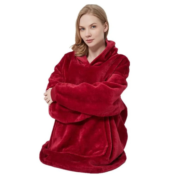 Світшот плед з капюшоном huggle, Світшот плед huggle hoodie blanket Hoodie з рукавами LT-66