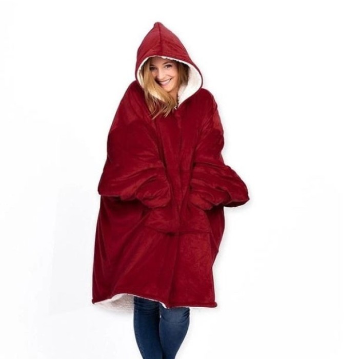 Світшот плед з капюшоном huggle, Світшот плед huggle hoodie blanket Hoodie з рукавами LT-66