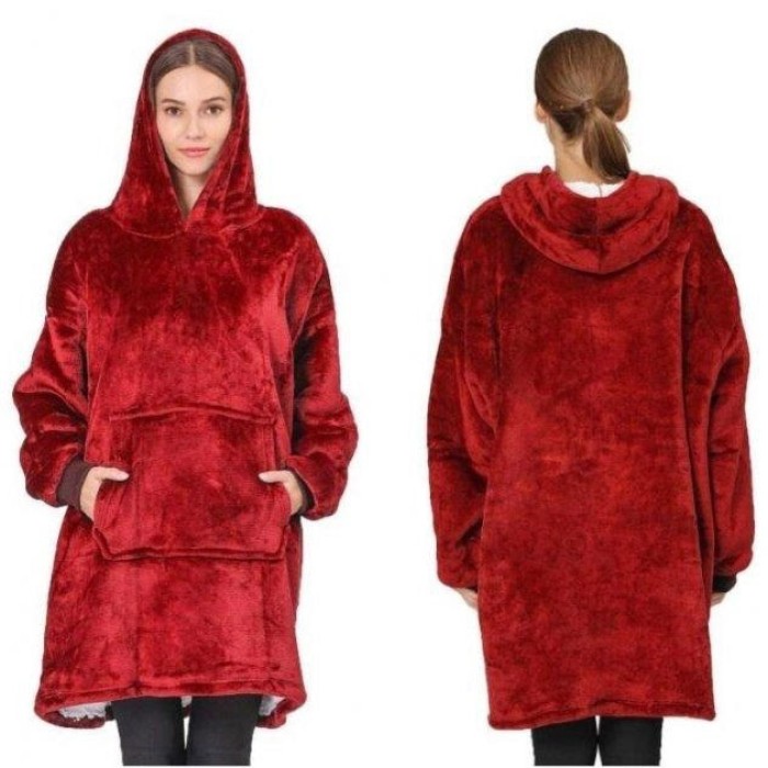 Світшот плед з капюшоном huggle, Світшот плед huggle hoodie blanket Hoodie з рукавами LT-66