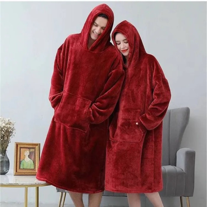 Світшот плед з капюшоном huggle, Світшот плед huggle hoodie blanket Hoodie з рукавами LT-66