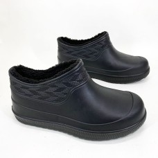 Дутики жіночі термо 39р, Калоші утеплені чорного кольору, Жіночі черевики з нейлону VU-70