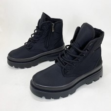 Базарні теплі жіночі чоботи, Демісезонні жіночі черевики Черевики теплі на шнурівці FI-54