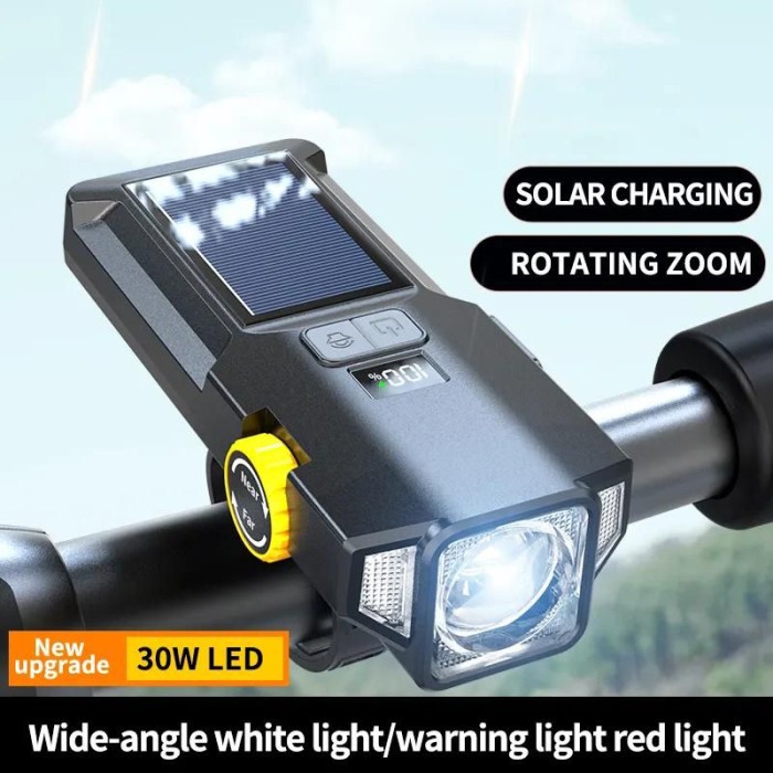 Фара алюмінієва велосипедна X17-30W+2LED(red), Ліхтар з акумулятором для велосипедистів UL-97