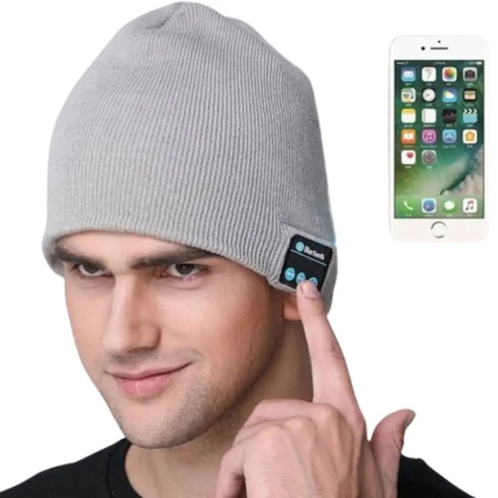 Портативна колонка шапки з bluetooth навушниками SPS Hat BT True. Колір: сірий DW-27