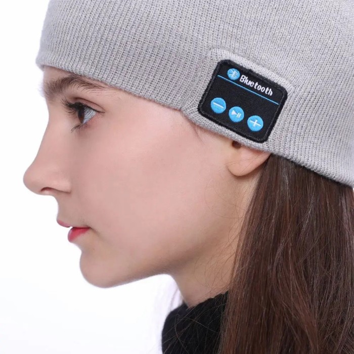 Портативна колонка шапки з bluetooth навушниками SPS Hat BT True. Колір: сірий DW-27