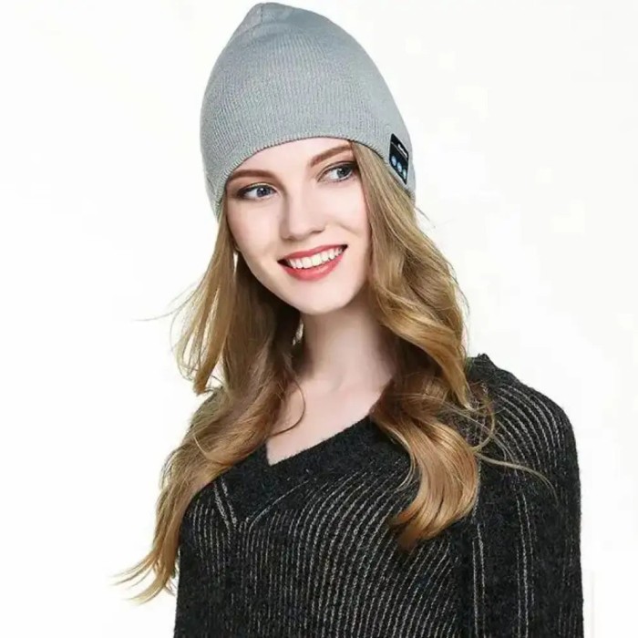 Портативна колонка шапки з bluetooth навушниками SPS Hat BT True. Колір: сірий MJ-22