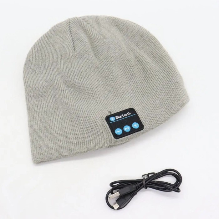 Портативна колонка шапки з bluetooth навушниками SPS Hat BT True. Колір: сірий MJ-22