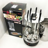 Шашличниця електрична Domotec MS-7781 на 6 шампурів 1000Вт вертикальна з нержавіючої сталі HS-92