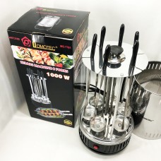 Шашличниця електрична Domotec MS-7781 на 6 шампурів 1000Вт вертикальна з нержавіючої сталі HS-92