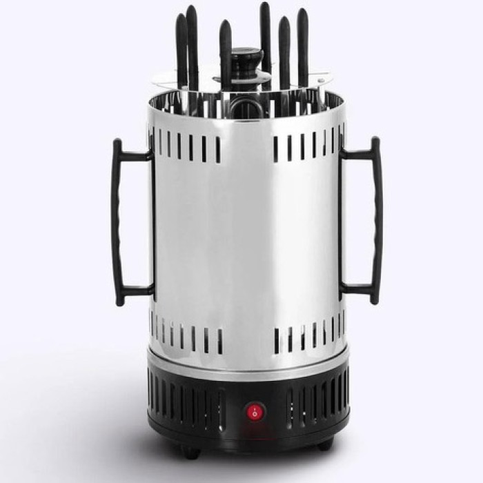 Шашличниця електрична Domotec MS-7781 на 6 шампурів 1000Вт вертикальна з нержавіючої сталі NS-86