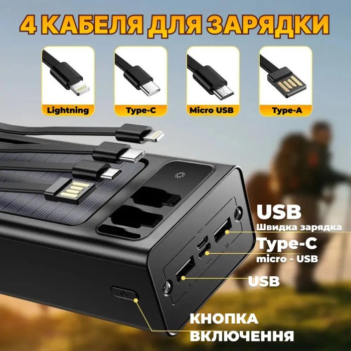 Надійний павербанк для активних користувачів 20000mAh, Потужний павербанк в дорогу WR-73