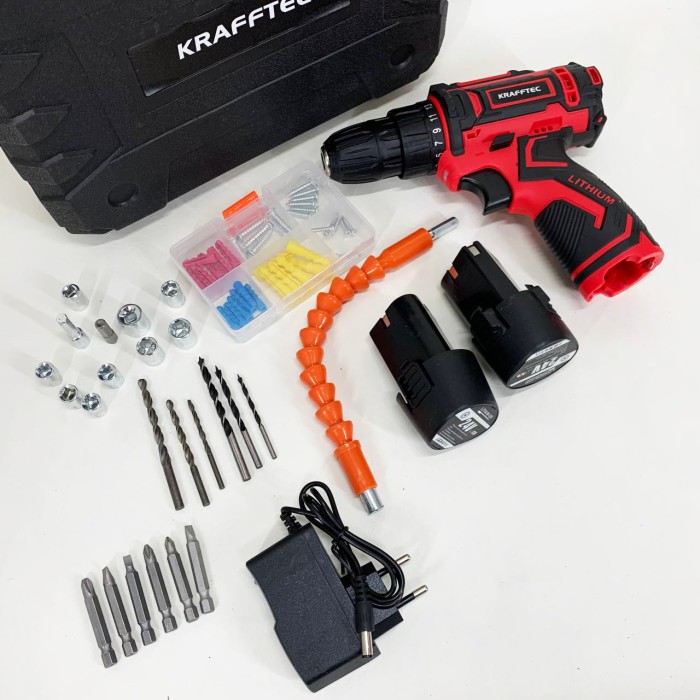 Акумуляторний шуруповерт із запасним акумулятором KRAFFTEC, Ручний інструмент шуруповерт QG-84