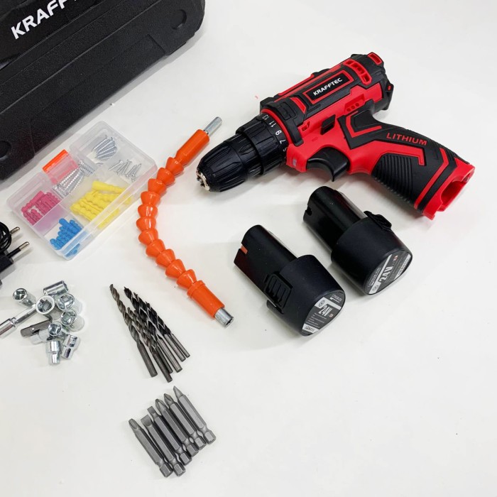 Шуруповерт з додатковими насадками, Потужний дриль-шуруповерт акумуляторний безщітковий EG-42