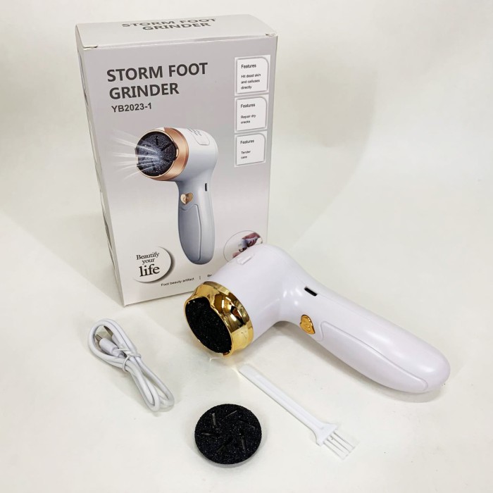 Електрична пемза для ніг з насадками, Електрична педикюрна пемза, Прилад для чищення ніг LQ-64