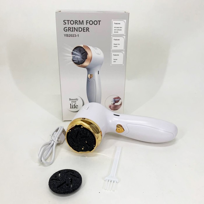 Електрична пемза для ніг з насадками, Електрична педикюрна пемза, Прилад для чищення ніг LQ-64