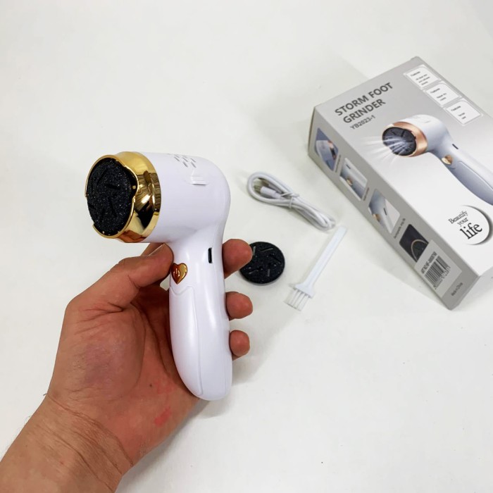 Електрична пемза для ніг з насадками, Електрична педикюрна пемза, Прилад для чищення ніг LQ-64