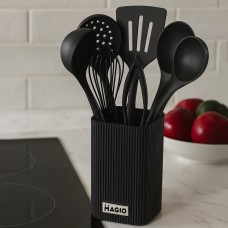 Набір кухонних приладдя kitchen set з підставкою, Силіконовий інвентар для кухні, Набір кухарського CA-12