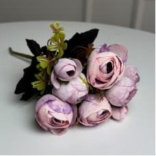 Букет Ранункулюсів штучний, 30 см, 5 стебел, 8 квіток/мікс (2 букети в уп.). Колір: рожевий VO-57