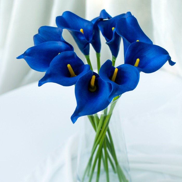 Калла на ніжці штучна У-21 см Упаковка 10 шт. Колір: синій OW-38