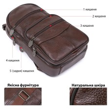 Оригінальна чоловіча сумка крос-боді, Сумка крос-боді гладка кобура наплічна XC-46