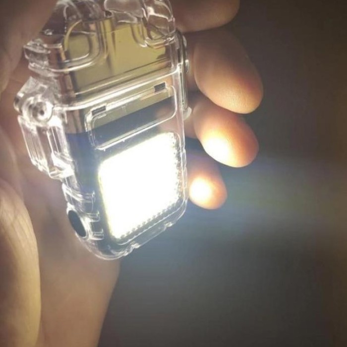 Запальничка спіральна водонепроникна електронна з LED ліхтариком та зарядкою від USB ZH-36