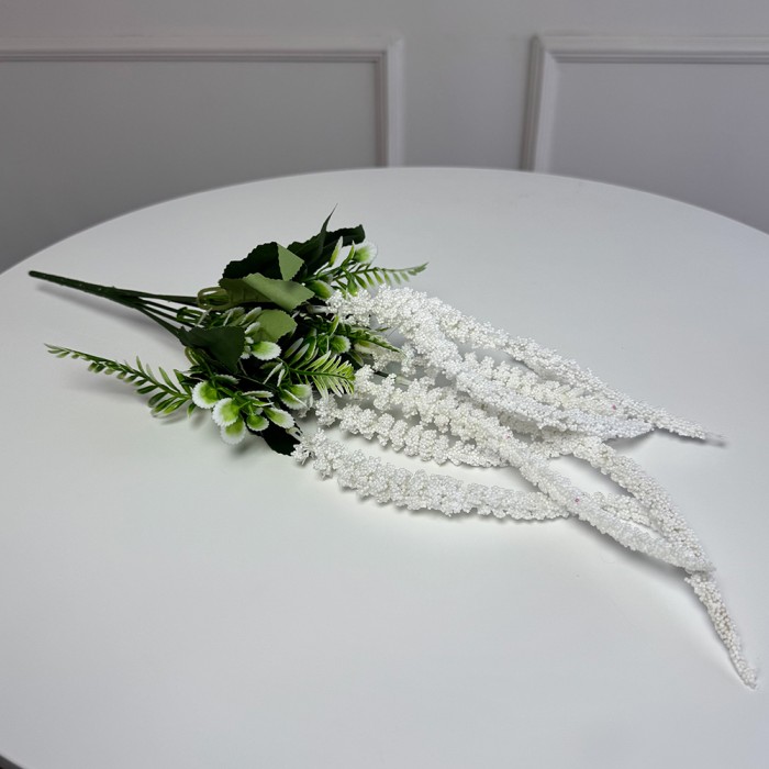 Гілка амаранту штучна 5шт/уп. Колір: білий WM-58