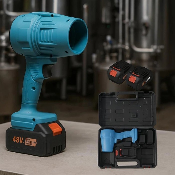 Акумуляторна турбовоздуходувка 48В, 2×6Ач, безщіткова, Jet Fan до 200 миль/год, кейс, для листя, снігу та пилу QV-27