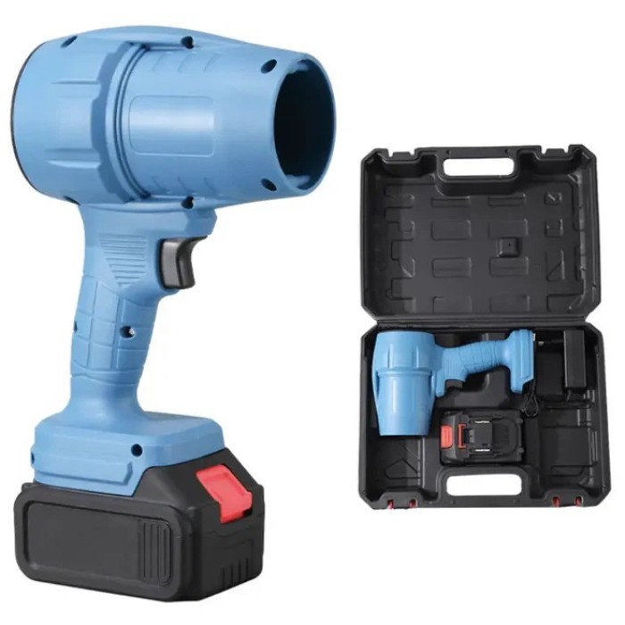 Акумуляторна турбовоздуходувка 48В, 2×6Ач, безщіткова, Jet Fan до 200 миль/год, кейс, для листя, снігу та пилу RH-23