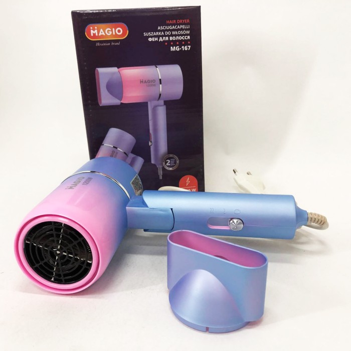 Фен електричний з насадками MAGIO MG-167, Хороший потужний фен для волосся з режимами LX-45