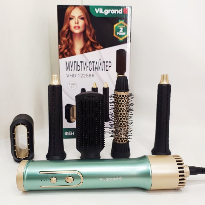 Фен-щітка мультистайлер ViLgrand VHD-1225BR 1200Вт green