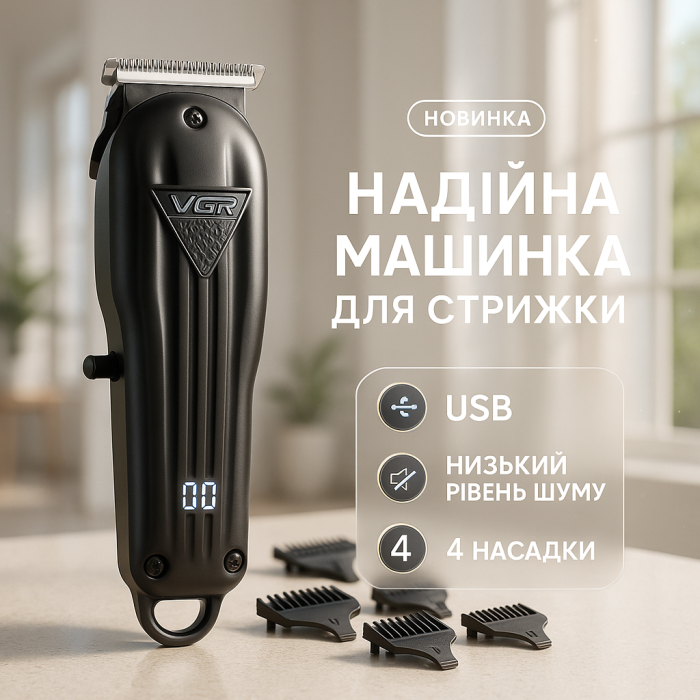 Машинка для стрижки короткої стрижки, Бездротова машинка для волосся Тример скронь AQ-47