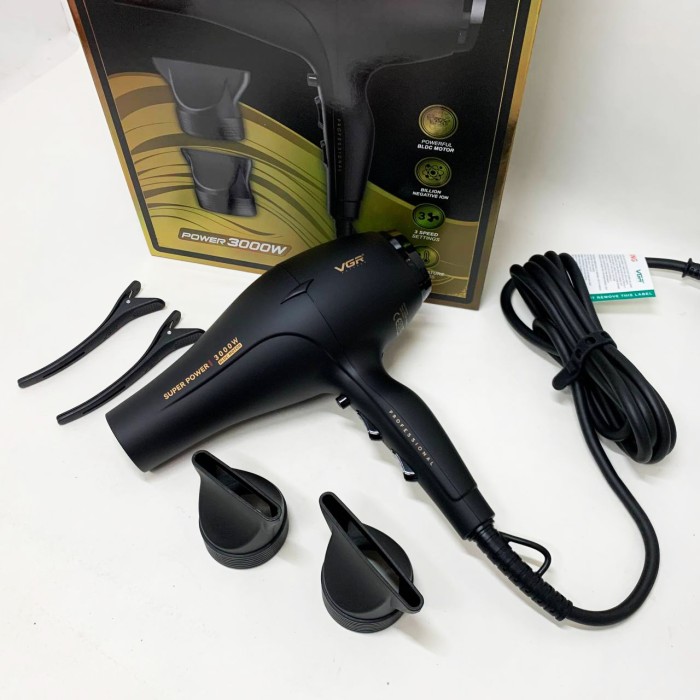 Фен для волосся 2 режими температури VGR V-406 3000Вт, Фен практичний з режимом іонізації JO-69
