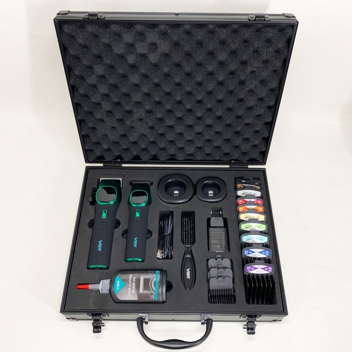 Тример з насадками різної довжини VGR V-885 S2 GREEN, Машинка для стрижки на акумуляторі UV-75