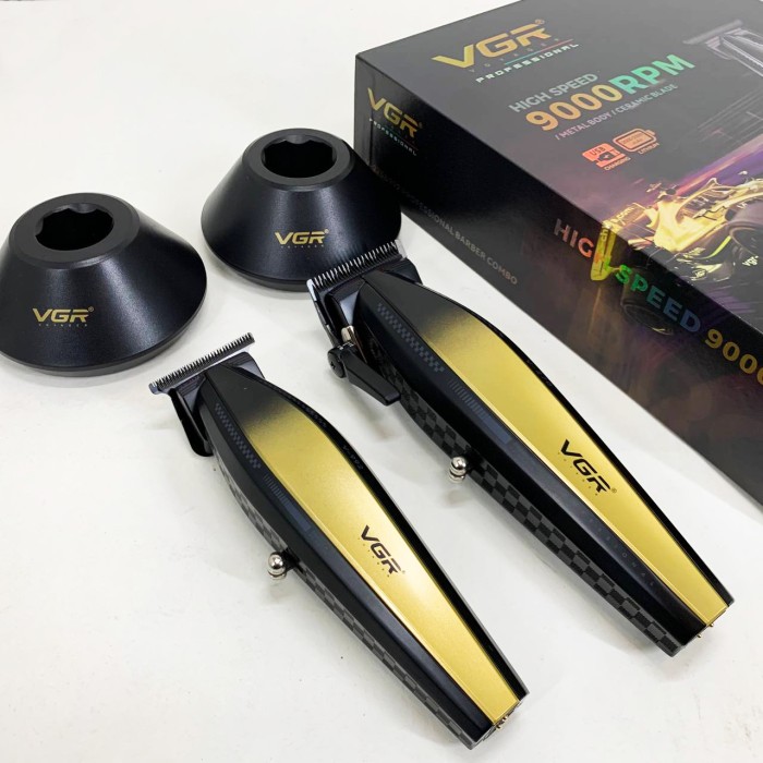 Машинка для стрижки волосся з різними насадками VGR V-270 V-992 GOLD, Миюча машинка для стрижки HS-53