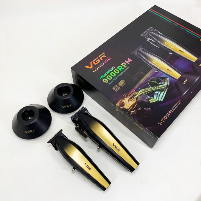 Машинка для стрижки волосся з різними насадками VGR V-270 V-992 GOLD, Миюча машинка для стрижки HS-53
