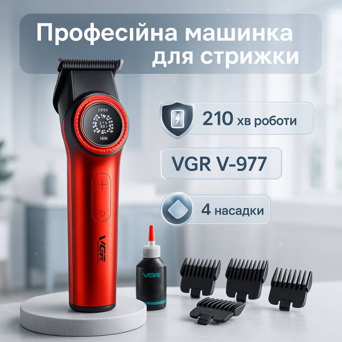Професійний тример з набором насадок, Надійна машинка для стрижки, Професійний тример з насадками HM-35