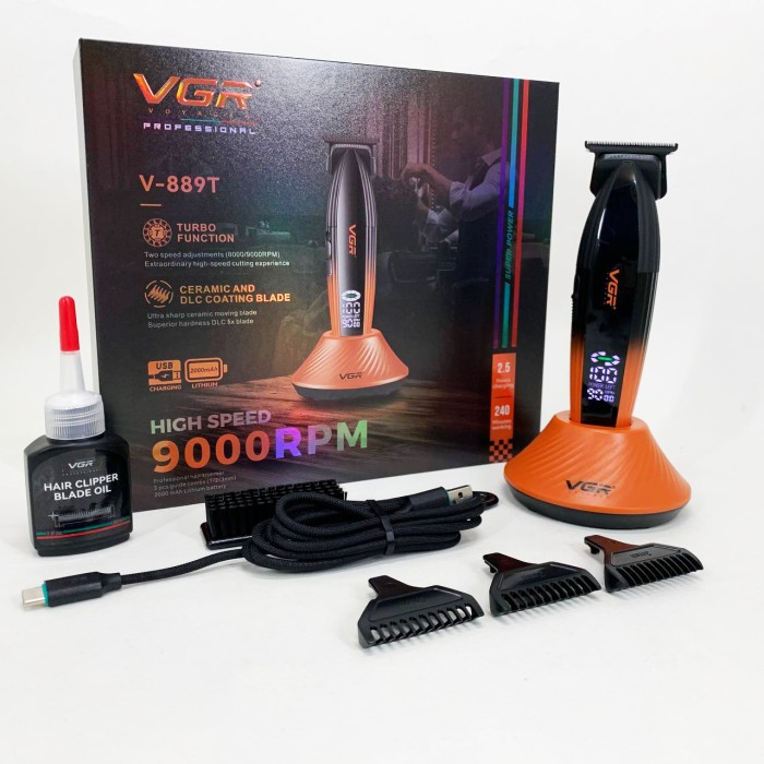 Машинка для точної стрижки бороди і волосся VGR V-889T, Універсальний тример для стрижки та гоління FJ-13