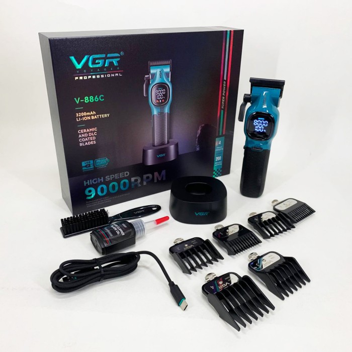 Машинка для стрижки акумуляторна VGR V-886C BLUE