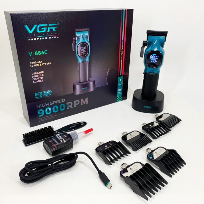 Машинка для стрижки акумуляторна VGR V-886C BLUE
