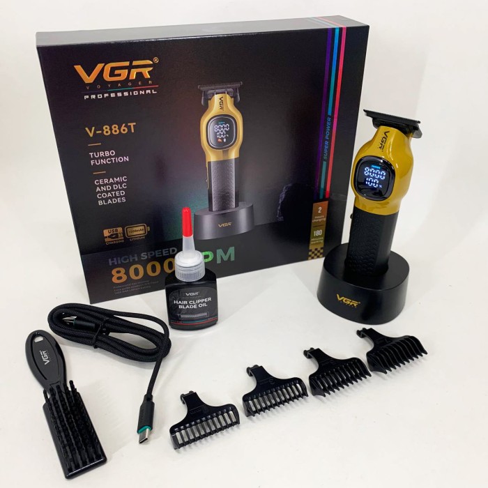 Машинка для стрижки акумуляторна VGR, Гострі професійні машинки для стрижки волосся DA-89