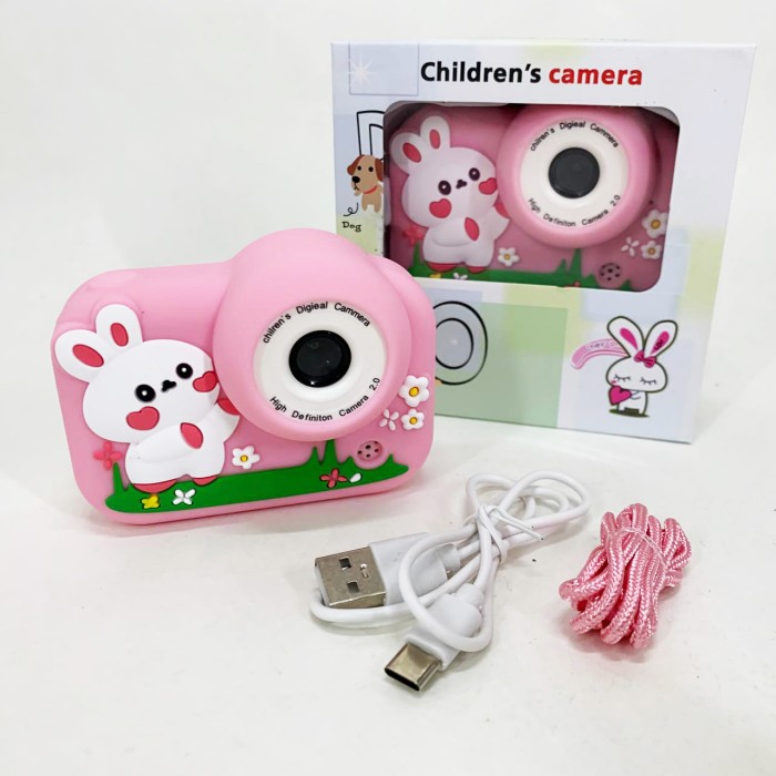 Дитячий фотоапарат M03 PINK RABBIT JE-76