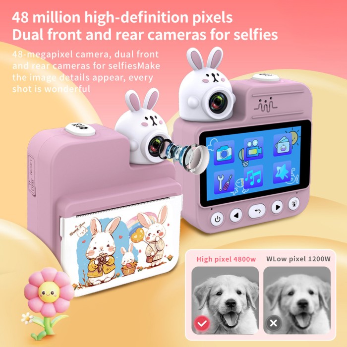 Дитячий фотоапарат миттєвого друку JD30 PINK