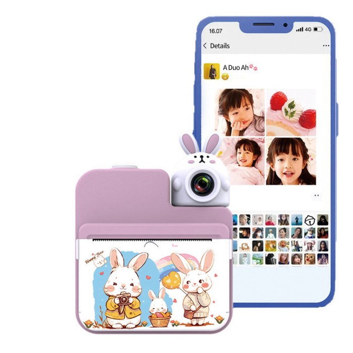 Дитячий фотоапарат миттєвого друку JD30 PINK