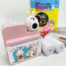 Фотокамера для дітей з функцією друку JD30 PINK, Принтер для дитячої творчості, Фотоапарат іграшковий AW-23