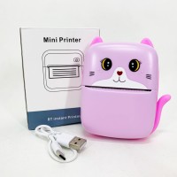 Портативний дитячий термопринтер з Bluetooth A8 Cat міні принтер для телефону Pink XZ-10