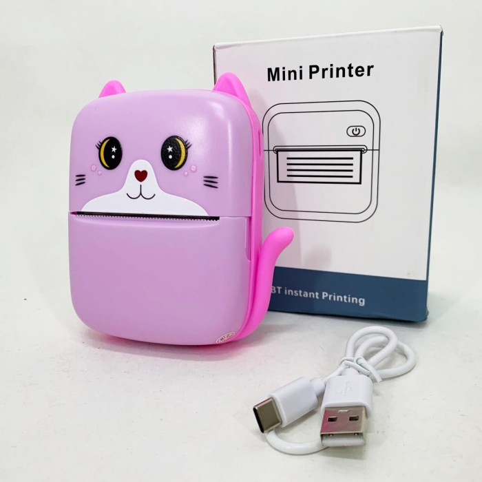 Портативний дитячий термопринтер з Bluetooth A8 Cat міні принтер для телефону Pink XZ-10