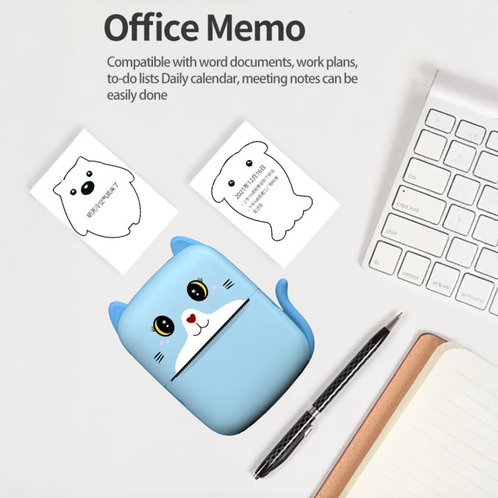 Портативний дитячий термопринтер із Bluetooth A8 Cat міні принтер для телефону Blue NU-30