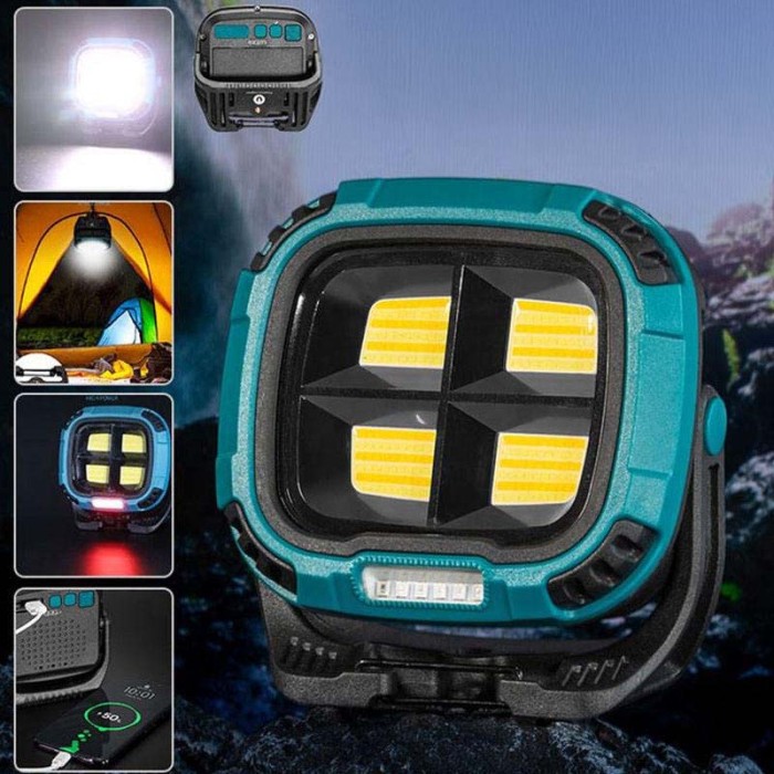 Ліхтар кемпінг W894-1-4COB(White+Yellow)+5SMD(Red) Power bank JW-71