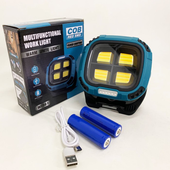 Ліхтар кемпінг W894-1-4COB(White+Yellow)+5SMD(Red) Power bank JW-71